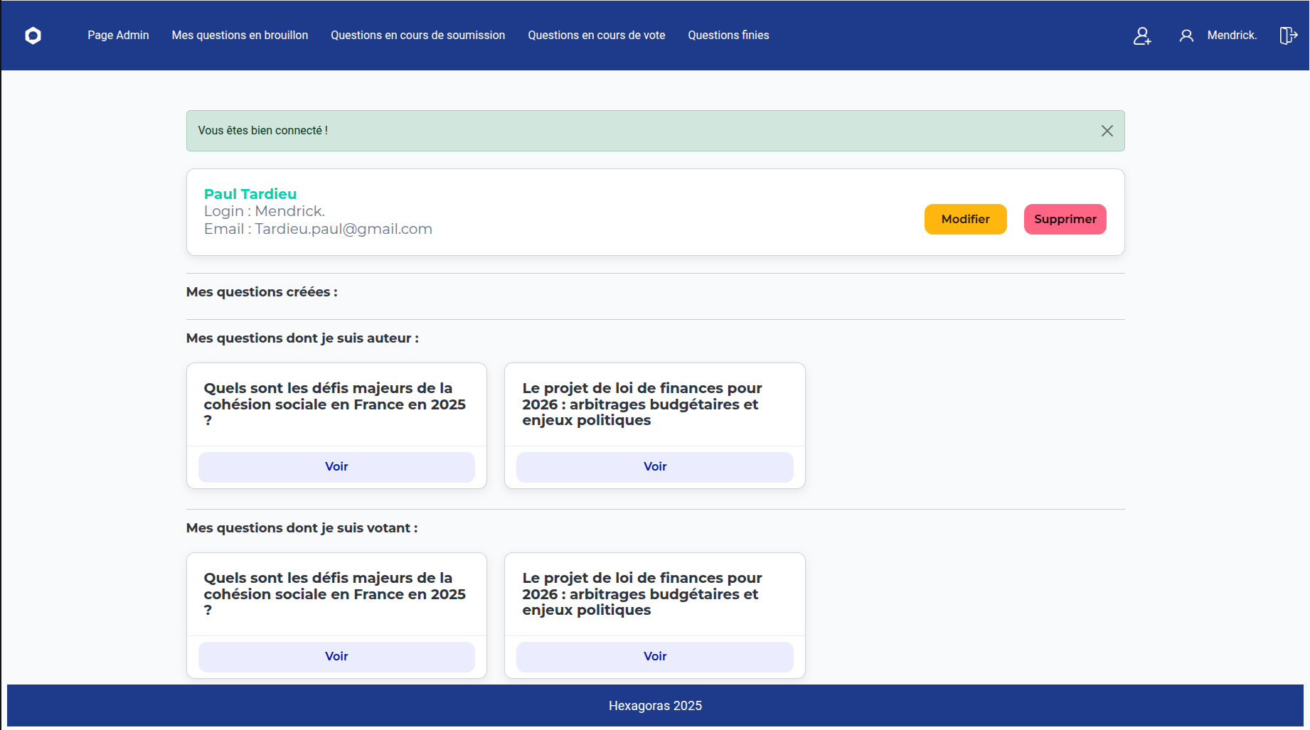 Site web de vote de textes de loi